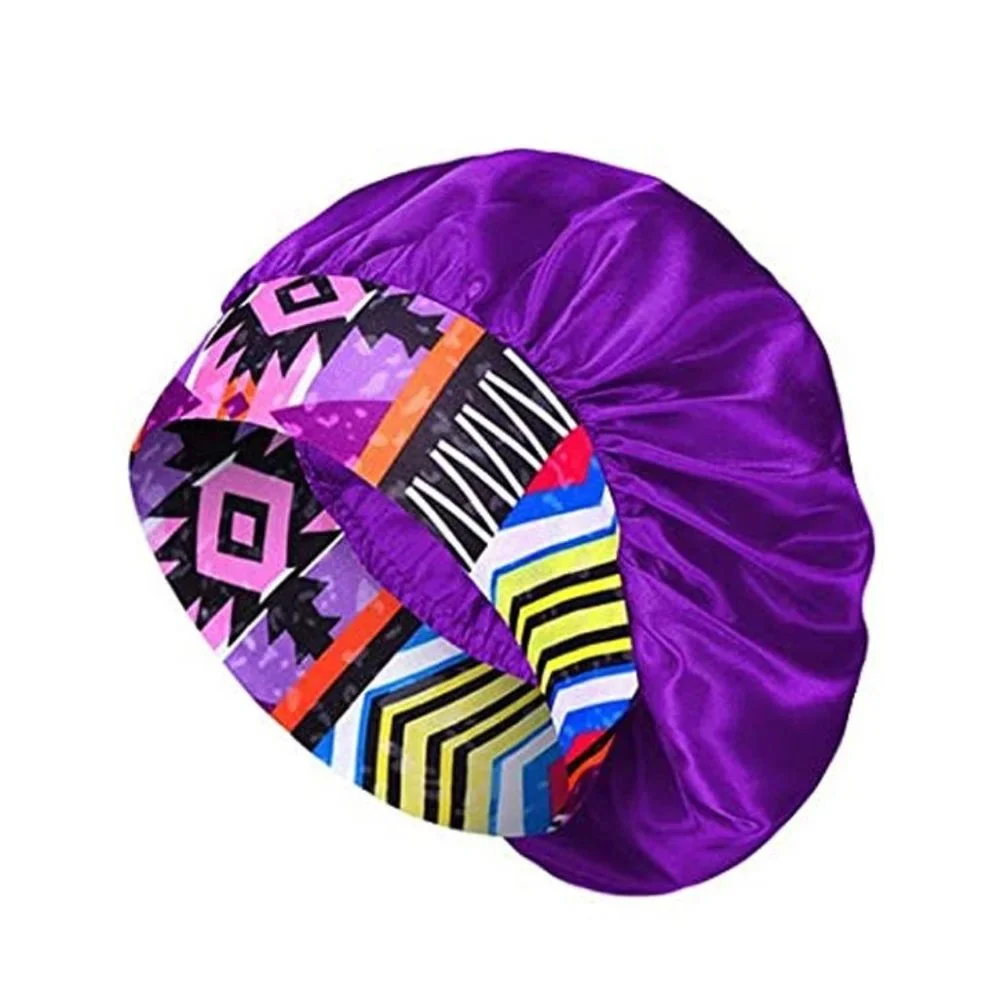 Women's Silky Satin Head Scarf Hair Wrap Cap Hat Headband Sleeping Bonnet Purple - Picture 2 of 3